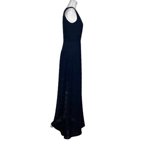 MICHAEL MICHAEL KORS NAVY DOTS APPLIQUE V-NECK SLEEVELESS MAXI DRESS - 2 - Picture 2 of 10